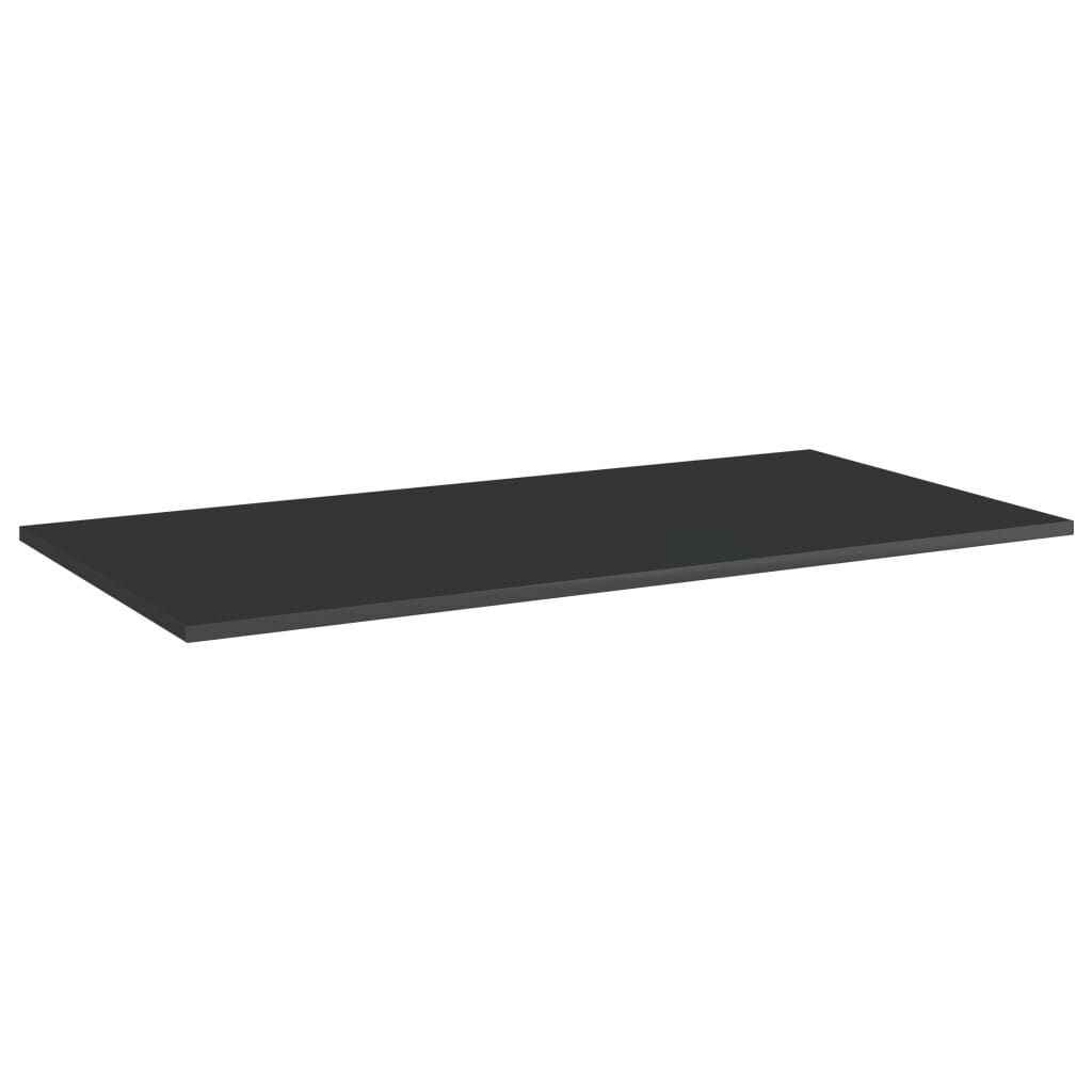vidaXL Ράφια Βιβλιοθήκης 4 τεμ. Γυαλ. Μαύρο 100x50x1,5 εκ. Μοριοσανίδα