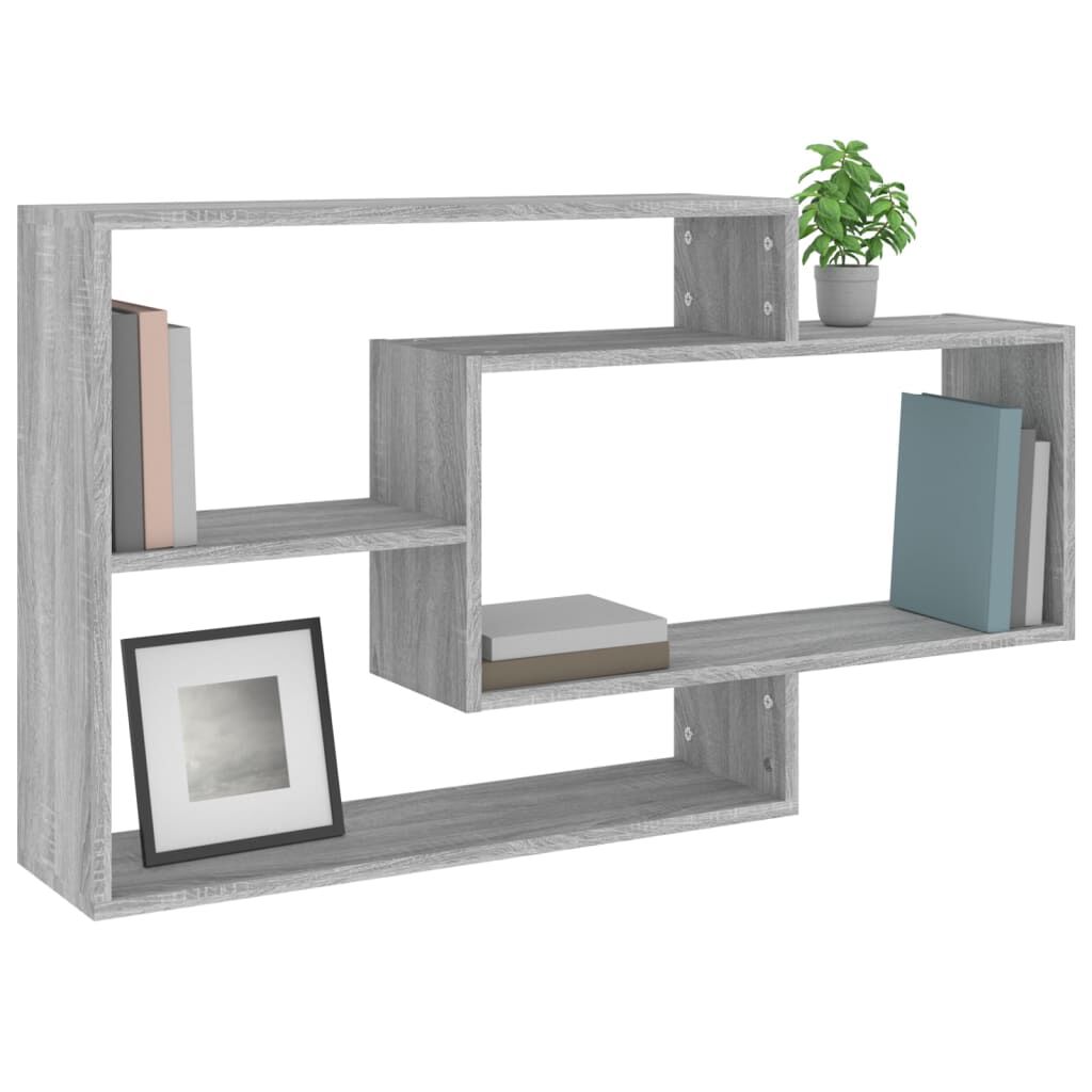 vidaXL Ραφιέρα Τοίχου Γκρι Sonoma 104x20x58,5 εκ. Επεξεργασμένο Ξύλο