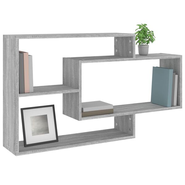 vidaXL Ραφιέρα Τοίχου Γκρι Sonoma 104x20x58,5 εκ. Επεξεργασμένο Ξύλο