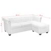 vidaXL Καναπές Γωνιακός Chesterfield Λευκός από Συνθετικό Δέρμα