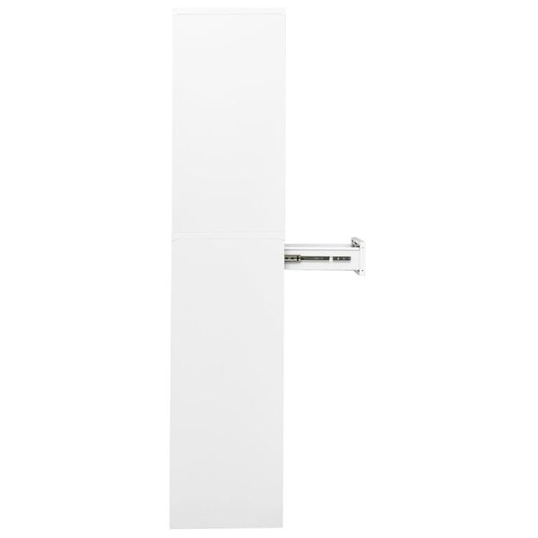 vidaXL Ντουλάπα Γραφείου Λευκή 90 x 40 x 180 εκ Ατσάλι / Ψημένο Γυαλί