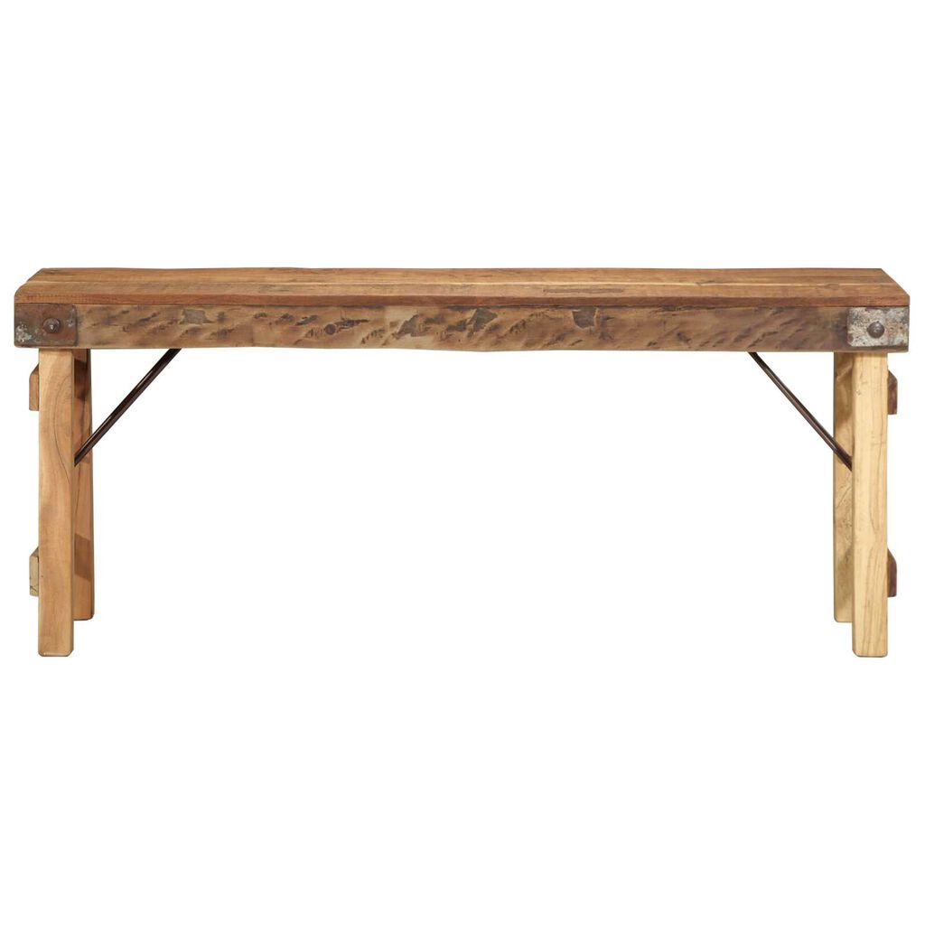 vidaXL Πάγκος 110x35x46 εκ. από μασίφ ανακυκλωμένο ξύλο