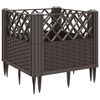 vidaXL Ζαρντινιέρα με Πασσάλους Καφέ 43,5x43,5x43,5 εκ. Πολυπροπυλένιο
