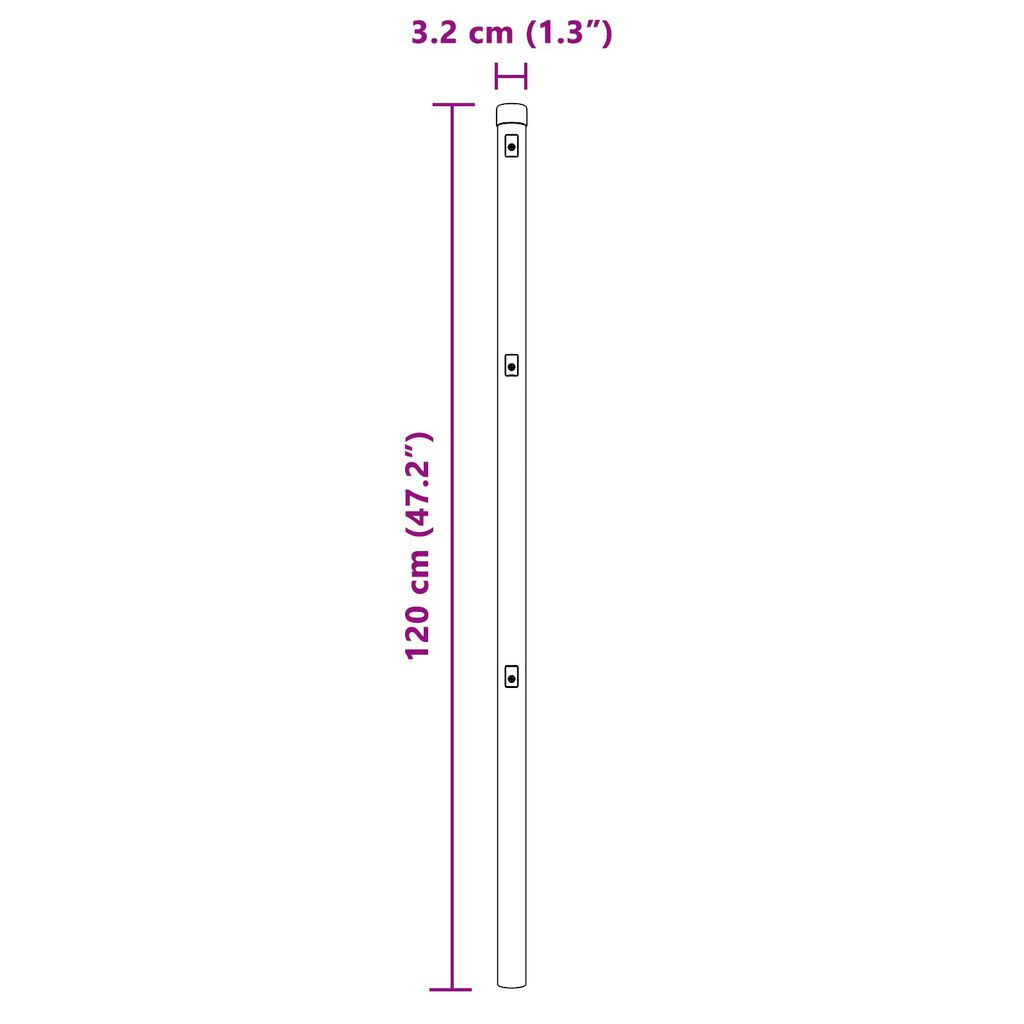 vidaXL Πό Posts 26 τεμάχια Πράσινο Ø32 mm 120 cm Γαλβανισμένο Ατσάλι
