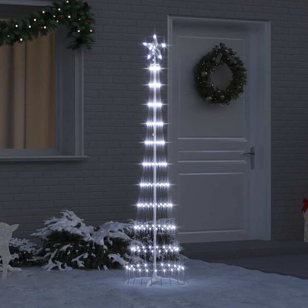 vidaXL LED Χριστουγεννιάτικο Δέντρο Ψυχρό λευκό 51 x 51 x 190 εκ
