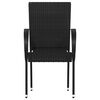 vidaXL Καρέκλες Κήπου Στοιβαζόμενες 6 τεμ. Μαύρες από Συνθετικό Ρατάν