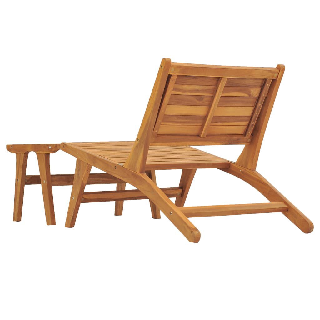 vidaXL Καρέκλα Κήπου με Υποπόδιο από Μασίφ Ξύλο Teak