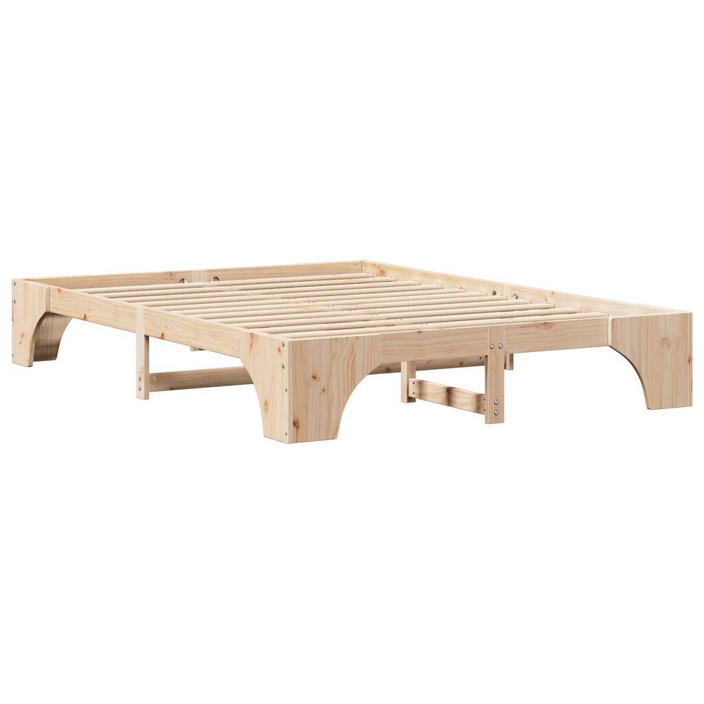 vidaXL Κρεβάτι Φυσικό Μασίφ ξύλο πεύκου 140 x 200 cm Ανθεκτικό Κρεβάτι