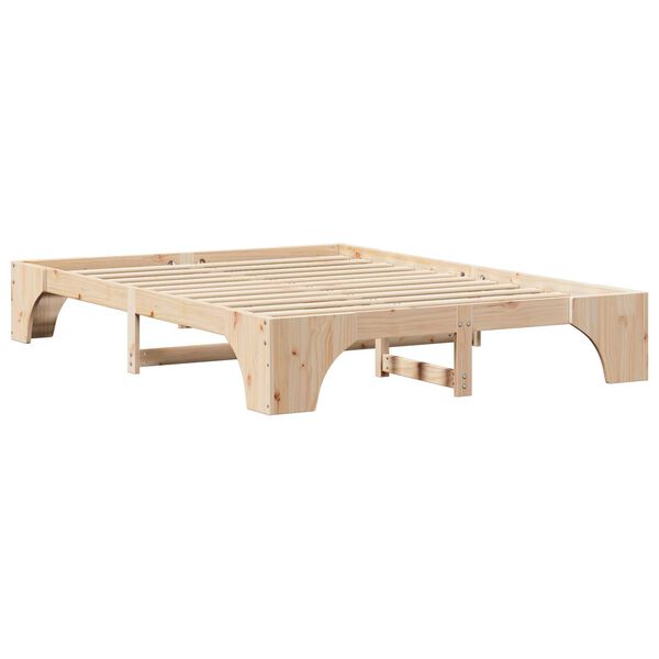 vidaXL Κρεβάτι Φυσικό Μασίφ ξύλο πεύκου 140 x 200 cm Ανθεκτικό Κρεβάτι