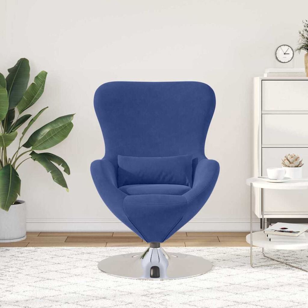 vidaXL Κάθισμα-αυγό Μπλε Αστυνομίας 63 x 73 x 90 εκ Βελούδο