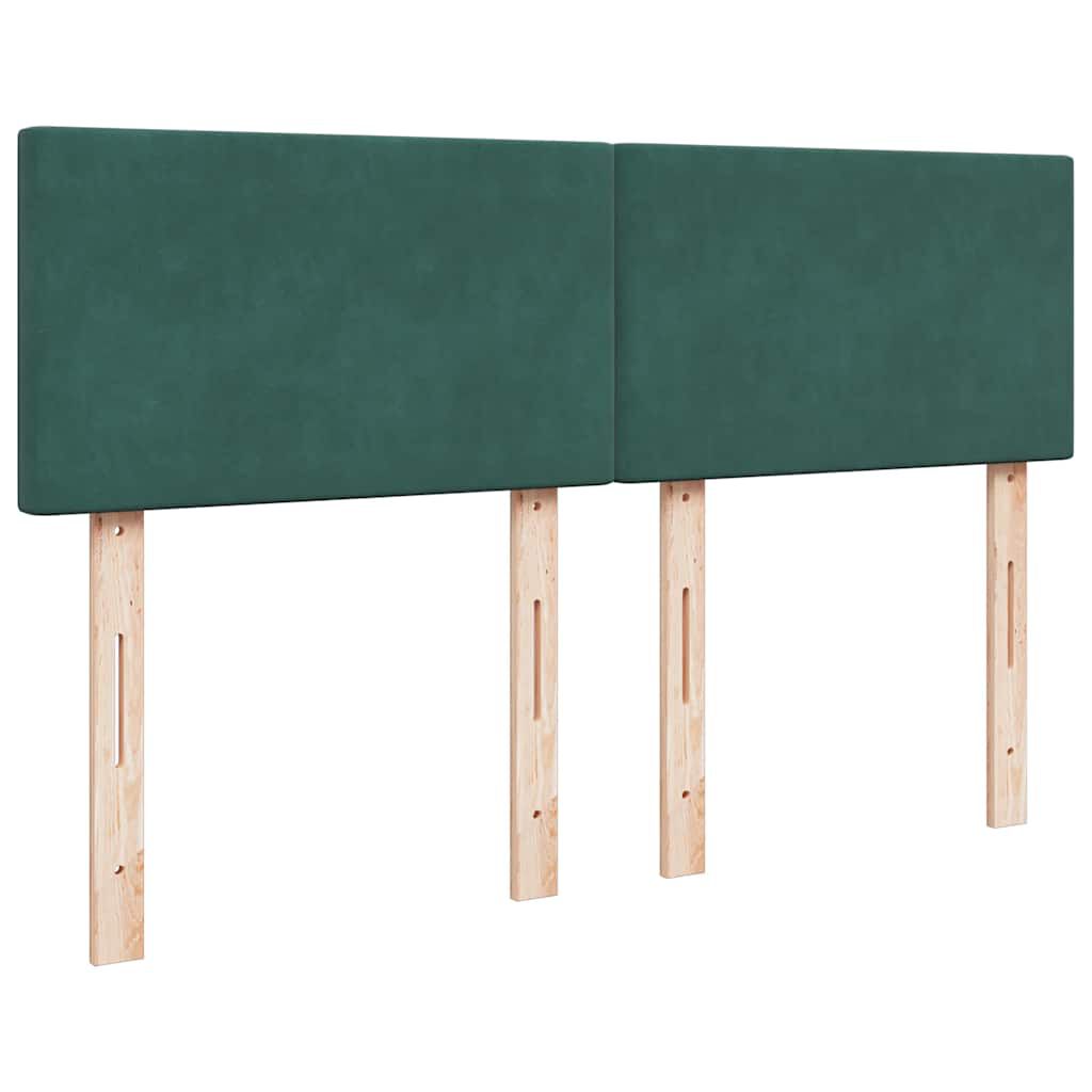 vidaXL Κρεβάτι Boxspring με Στρώμα Σκούρο Πράσινο 160x200εκ. Βελούδινο