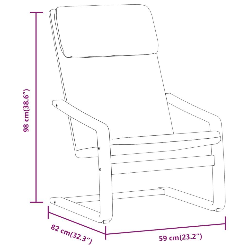 vidaXL Πολυθρόνα Relax Μαύρη Υφασμάτινη