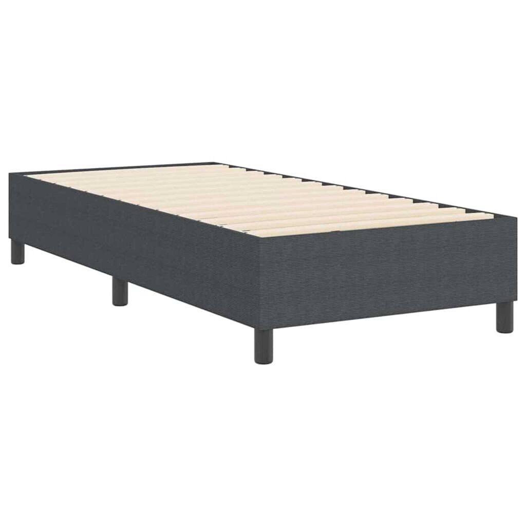 vidaXL Κρεβάτι με ελατήρια Σκούρο γκρι 80 x 200 cm Βελούδο
