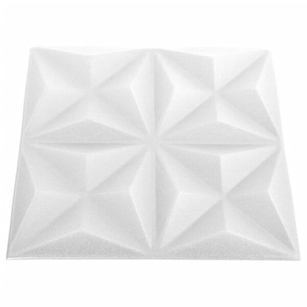 vidaXL Πάνελ Τοίχου 3D 24 τεμ. Λευκό Origami 50 x 50 εκ. 6 μ²