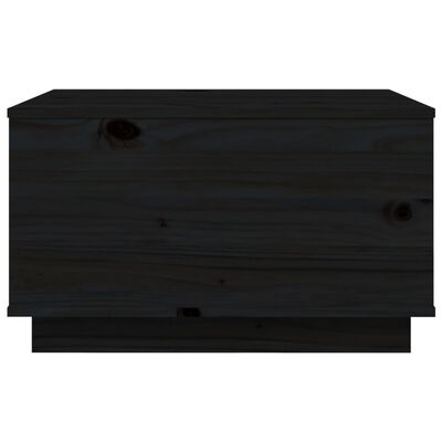 vidaXL Τραπεζάκι Σαλονιού Μαύρο 60x50x35 εκ. από Μασίφ Ξύλο Πεύκου