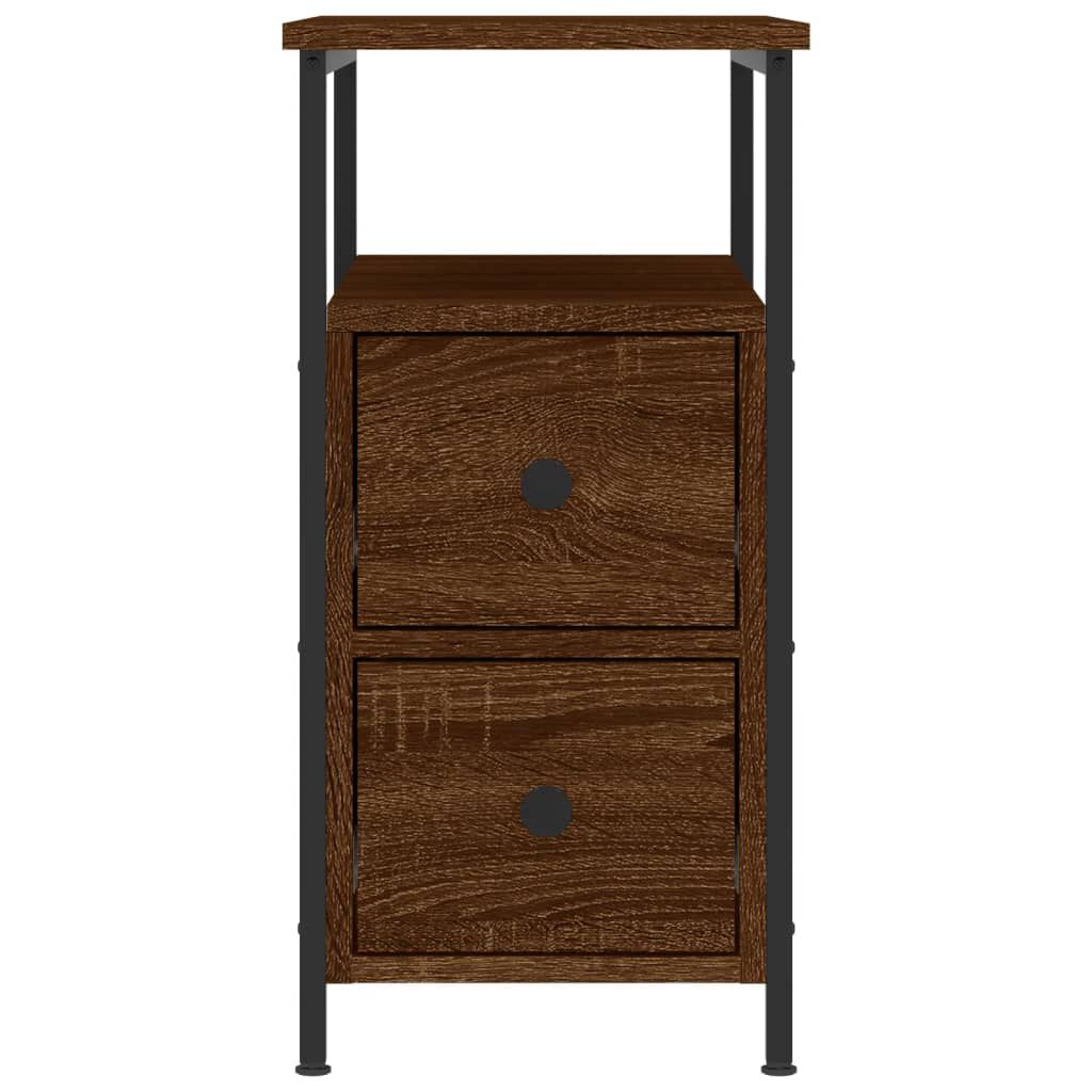 vidaXL Κομοδίνα 2 τεμ. Καφέ Δρυς 30 x 60 x 60 εκ. από Επεξεργ. Ξύλο