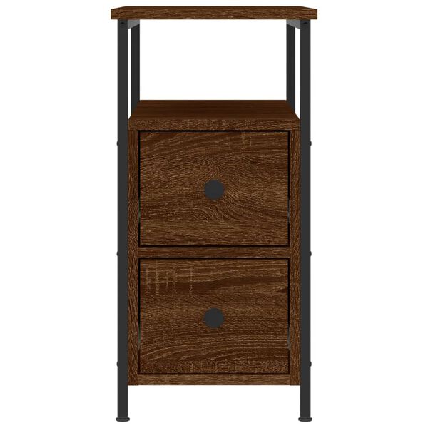 vidaXL Κομοδίνα 2 τεμ. Καφέ Δρυς 30 x 60 x 60 εκ. από Επεξεργ. Ξύλο