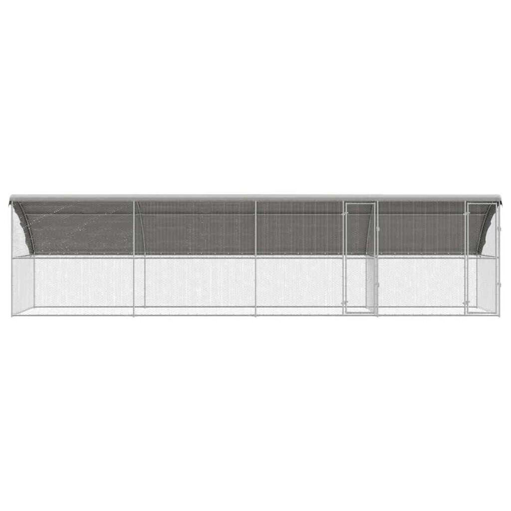 vidaXL Κλουβί για κότες Ασημί 800 x 200 x 198.5 εκ