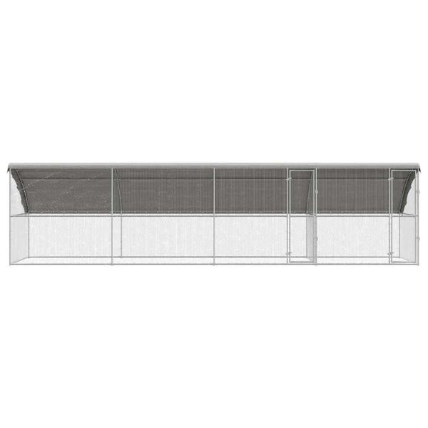 vidaXL Κλουβί για κότες Ασημί 800 x 200 x 198.5 εκ