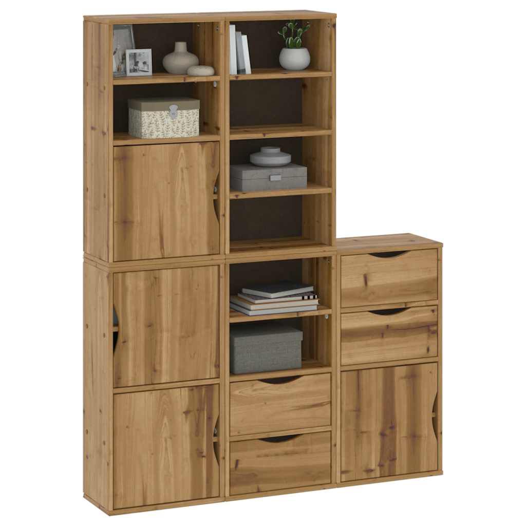 vidaXL Πλαϊνά ντουλάπια 5 τεμ. ODDA 40x24x79 εκ. από Μασίφ Ξύλο Πεύκου