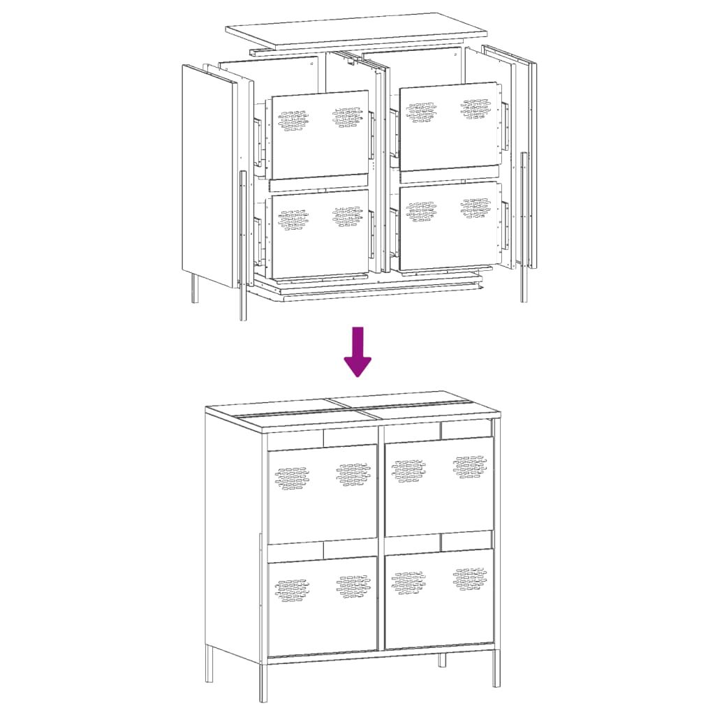 vidaXL Ντουλάπι Μαύρο 68x39x73,5 εκ. από Χάλυβα Ψυχρής Έλασης