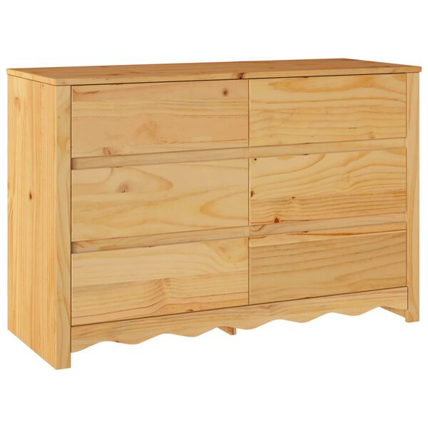 vidaXL Συρταριοθήκη με ράφι Καφέ 111 x 43 x 73.5 εκ. Μασίφ ξύλο πεύκου