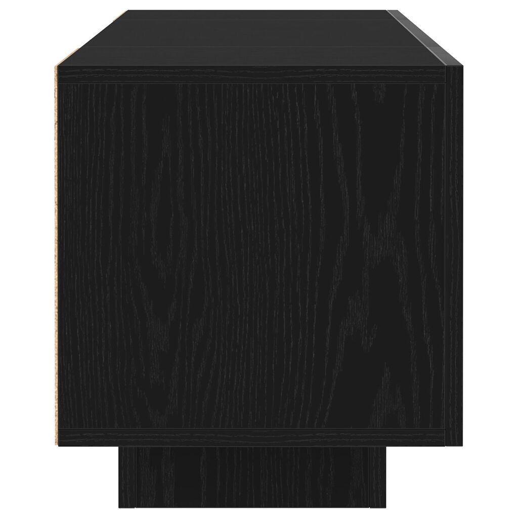 vidaXL Κάδος τηλεόρασης με LED φώτα, Μαύρο Δρυς, 160x35x40 εκ., από επεξεργασμένο ξύλο