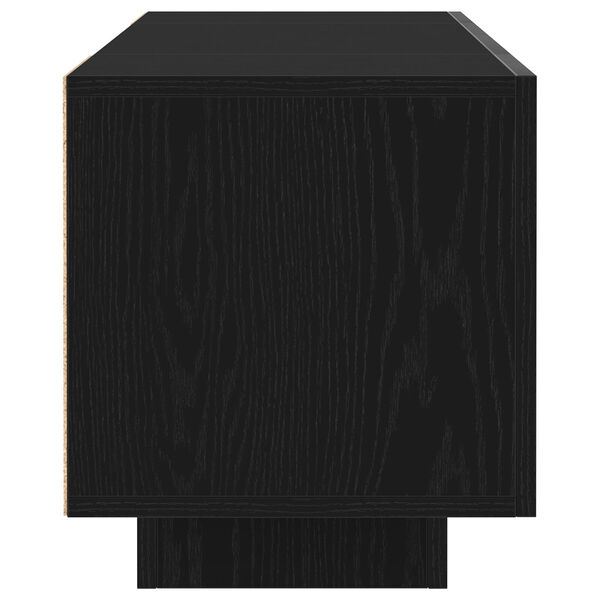 vidaXL Κάδος τηλεόρασης με LED φώτα, Μαύρο Δρυς, 160x35x40 εκ., από επεξεργασμένο ξύλο