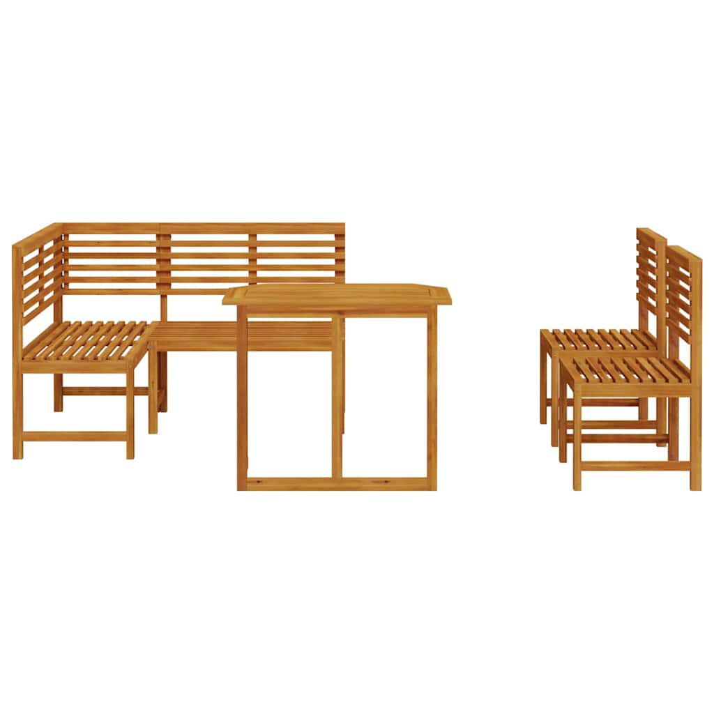 vidaXL Σετ Παγκάκι Κήπου 4 pcs Καφέ Μασίφ ξύλο ακακίας