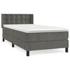 vidaXL Κρεβάτι Boxspring με Στρώμα Σκούρο Γκρι 80x200 εκ. Βελούδινο