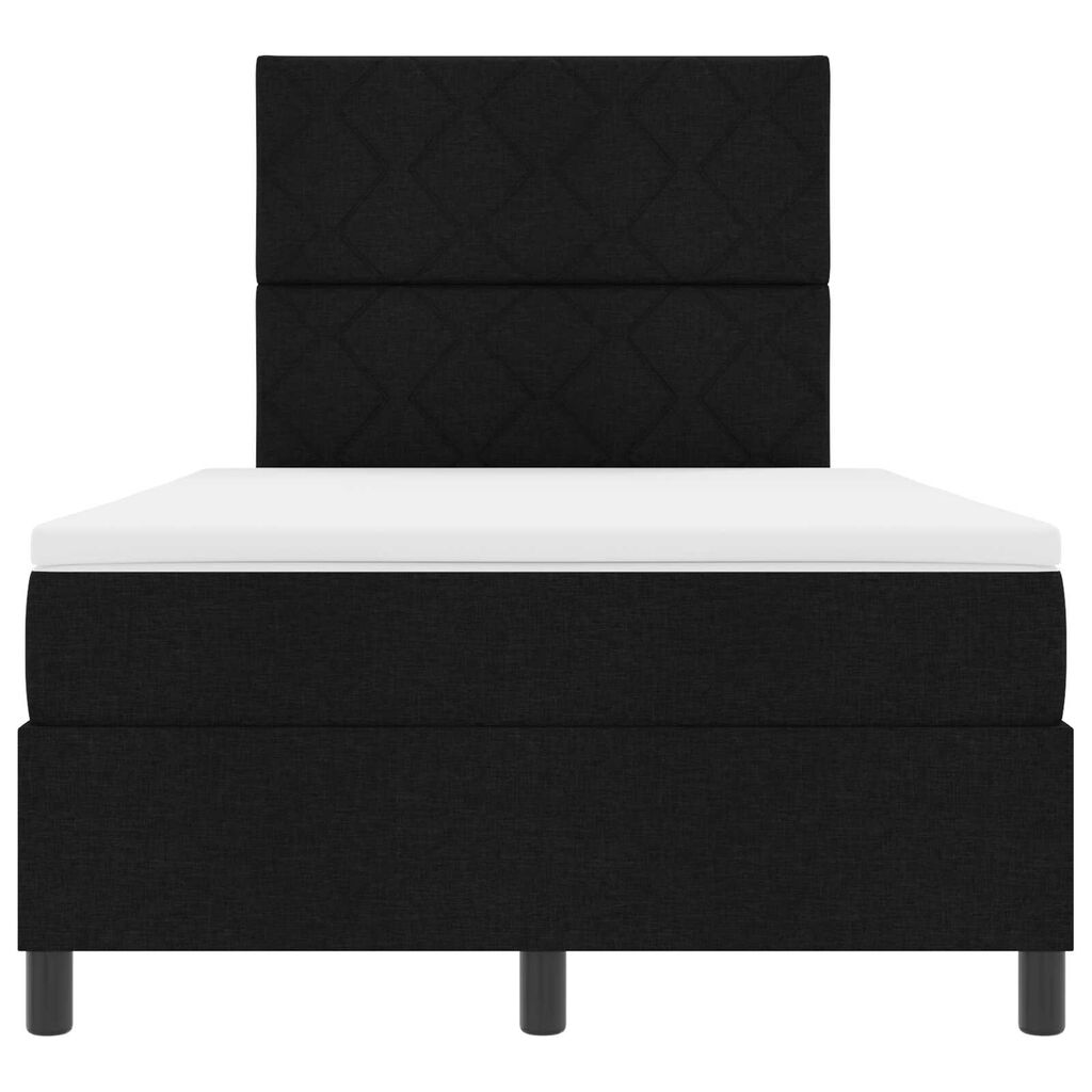 vidaXL Κρεβάτι με ελατήρια με στρώμα Μαύρο 120 x 200 cm ύφασμα