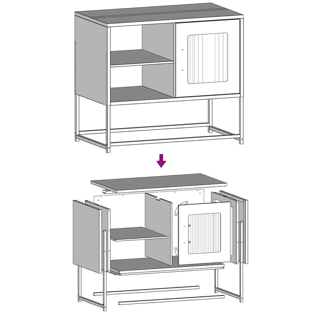 vidaXL Έπιπλο Τηλεόρασης Μαύρο 68,5x39x60,5 εκ. Ατσάλινο
