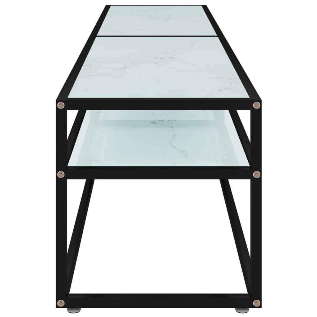 vidaXL Έπιπλο Τηλεόρασης Λευκό Όψη Μαρμάρου 180x40x40,5εκ Ψημένο Γυαλί