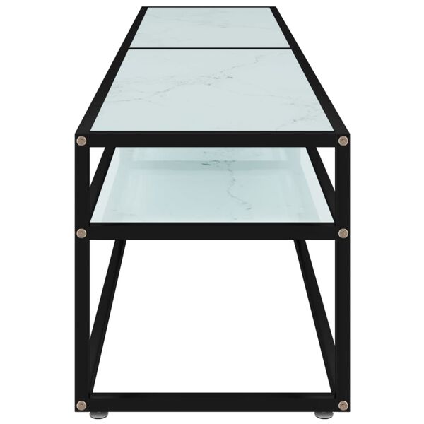 vidaXL Έπιπλο Τηλεόρασης Λευκό Όψη Μαρμάρου 180x40x40,5εκ Ψημένο Γυαλί