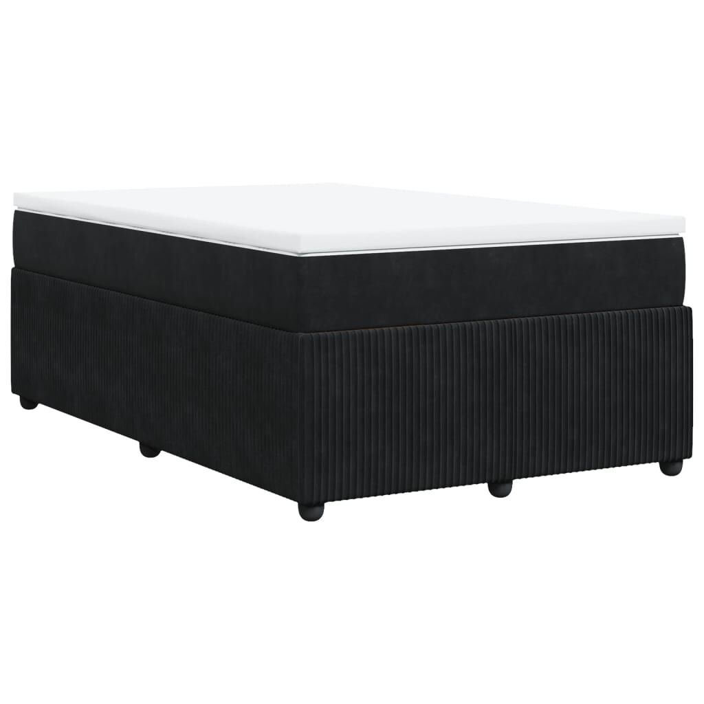 vidaXL Κρεβάτι Boxspring με Στρώμα Μαύρο 120 x 200 εκ. Βελούδινο