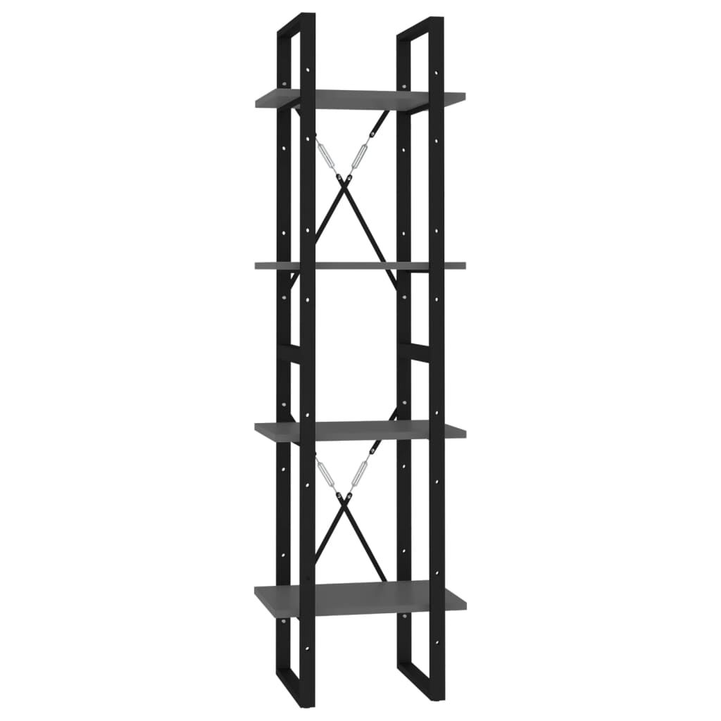 vidaXL Βιβλιοθήκη με 4 Ράφια Γκρι 40 x 30 x 140 εκ. από Επεξ. Ξύλο