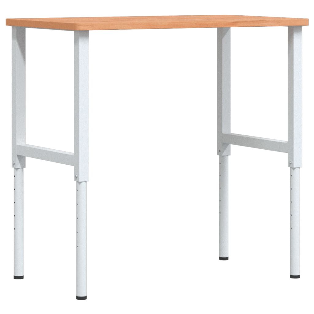 vidaXL Πάγκος Εργασίας Ορθογώνιος 100x60x(71,5-98) εκ Μασίφ Ξύλο Οξιάς
