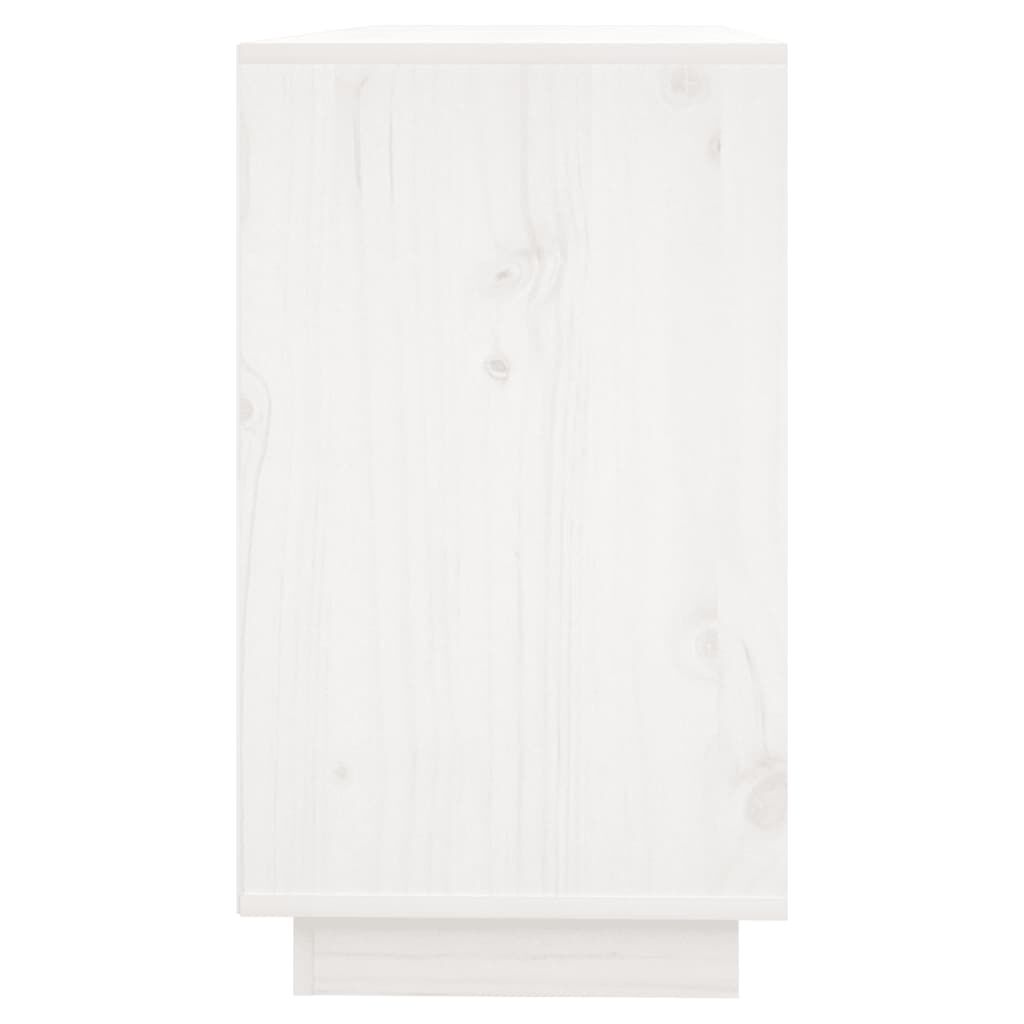 vidaXL Μπουφές με Συρτάρια Λευκός 111x34x60 εκ. από Μασίφ Ξύλο Πεύκου