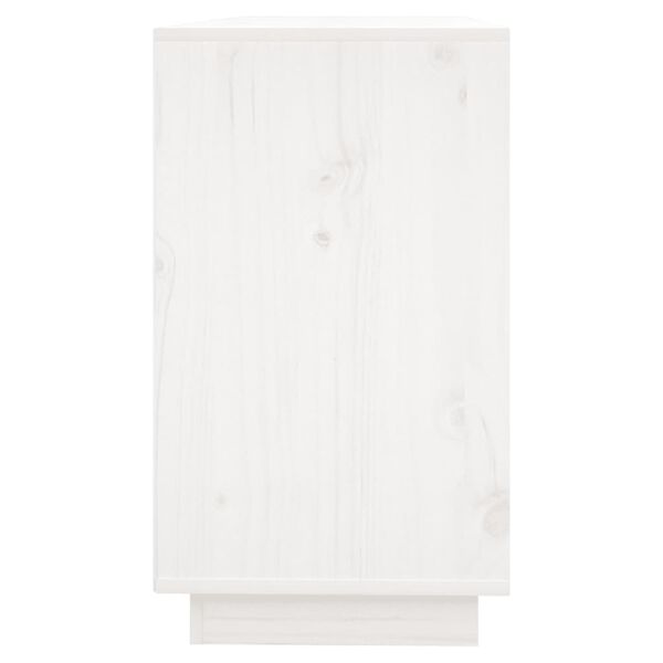 vidaXL Μπουφές με Συρτάρια Λευκός 111x34x60 εκ. από Μασίφ Ξύλο Πεύκου