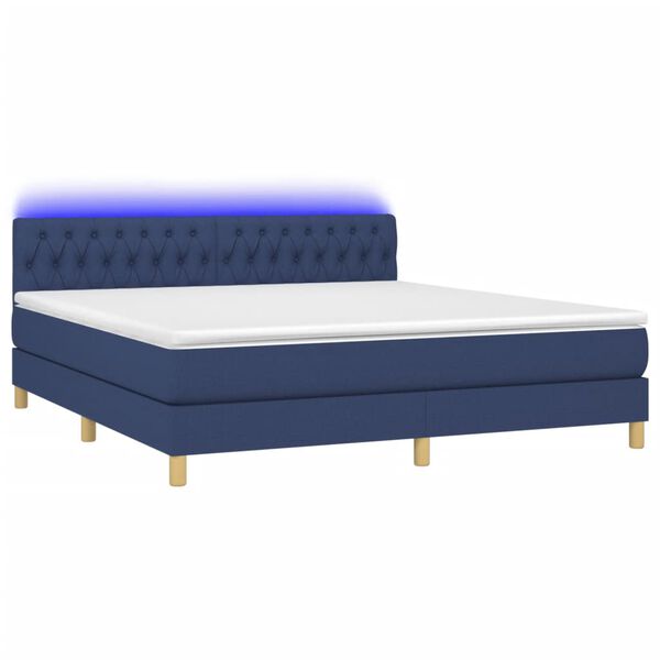 vidaXL &Kappa;&rho;&epsilon;&beta;ά&tau;&iota; Boxspring &mu;&epsilon; &Sigma;&tau;&rho;ώ&mu;&alpha; & LED &Mu;&pi;&lambda;&epsilon; 160x200 &epsilon;&kappa;. &Upsilon;&phi;&alpha;&sigma;&mu;ά&tau;&iota;&nu;&omicron;