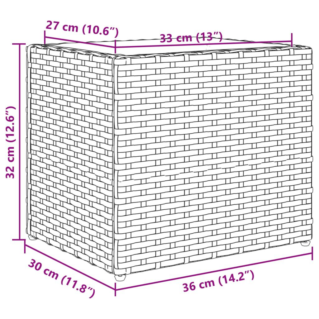 vidaXL Ζαρντινιέρα Κήπου Γκρι 36x30x32 εκ. από Συνθετικό Ρατάν