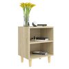 vidaXL Κομοδίνα 2 τεμ. Sonoma Δρυς 40x30x50εκ. & Μασίφ Ξύλινα Πόδια