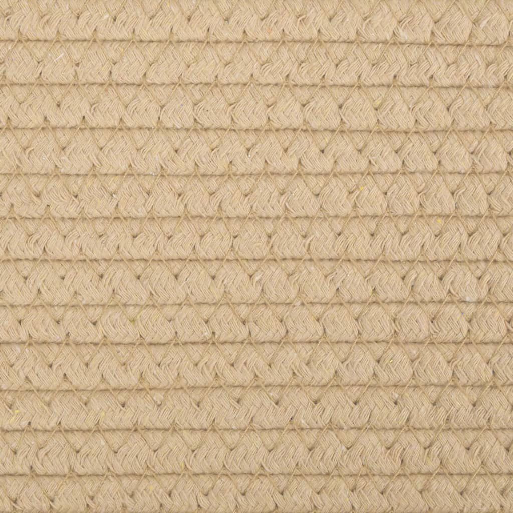 vidaXL Καλάθι Απλύτων Μπεζ και Λευκό Ø60x36 εκ. Βαμβακερό