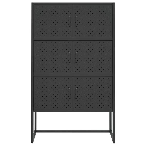 vidaXL Ντουλάπι Μαύρο 80 x 35 x 135 εκ. από Ατσάλι
