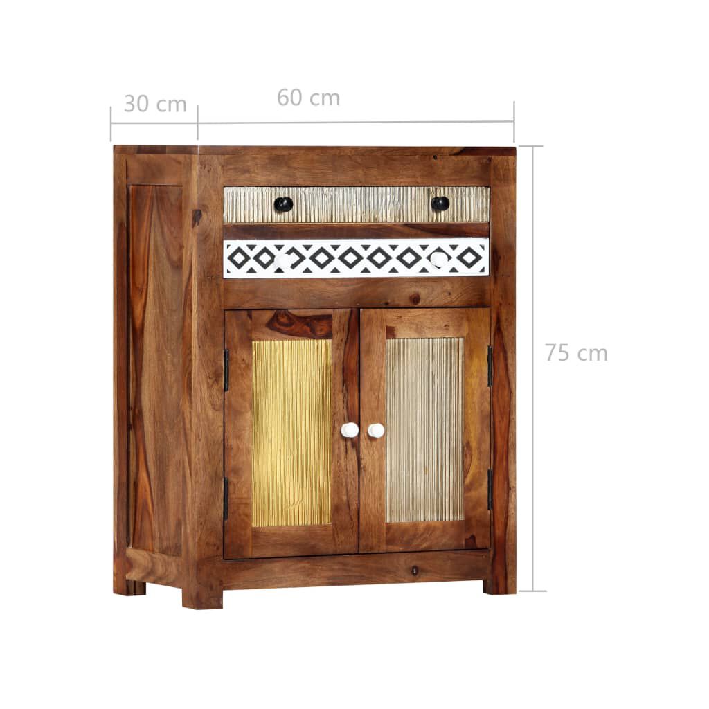 vidaXL Ντουλάπι 60 x 30 x 75 εκ. από Μασίφ Ξύλο Sheesham