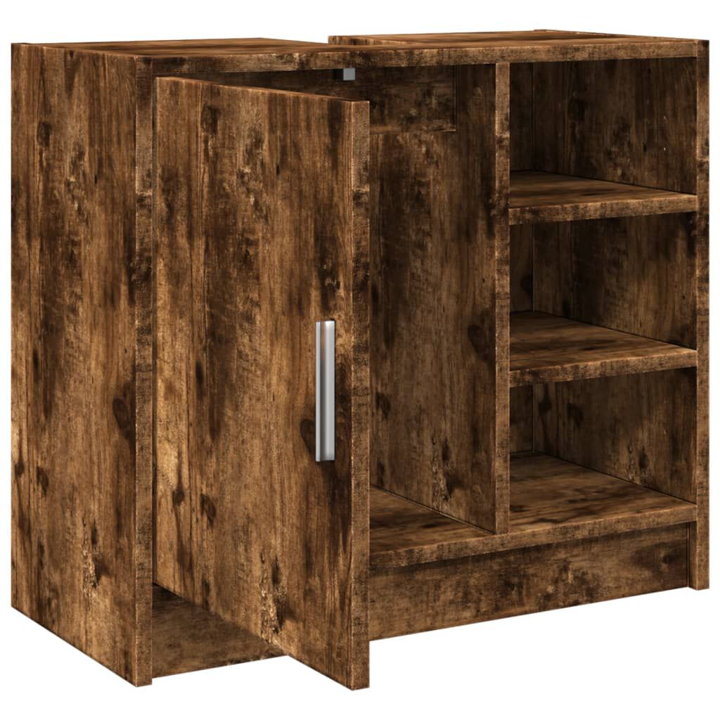 vidaXL Ντουλάπι Νιπτήρα Καπνιστή Δρυς 63x29x55 εκ. Επεξεργασμένο Ξύλο