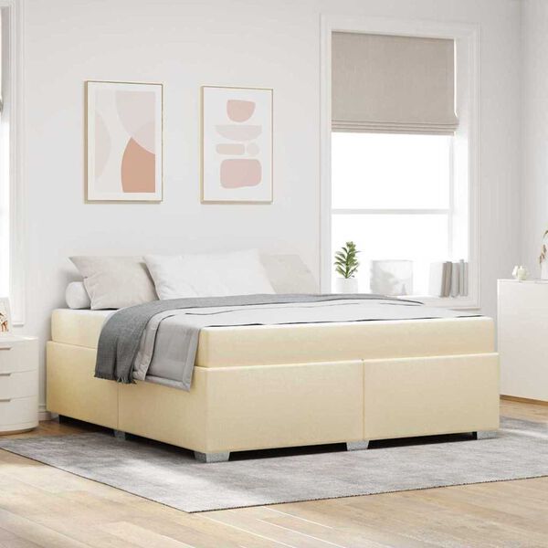 vidaXL Σκελετός Κρεβατιού Άλλο Κρεμ 180 x 200 cm ύφασμα