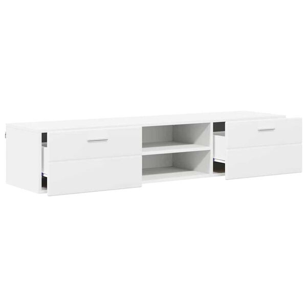 vidaXL Ντουλάπι TV με ράφι Λευκό 150 x 39 x 30 εκ Επεξεργασμένο ξύλο