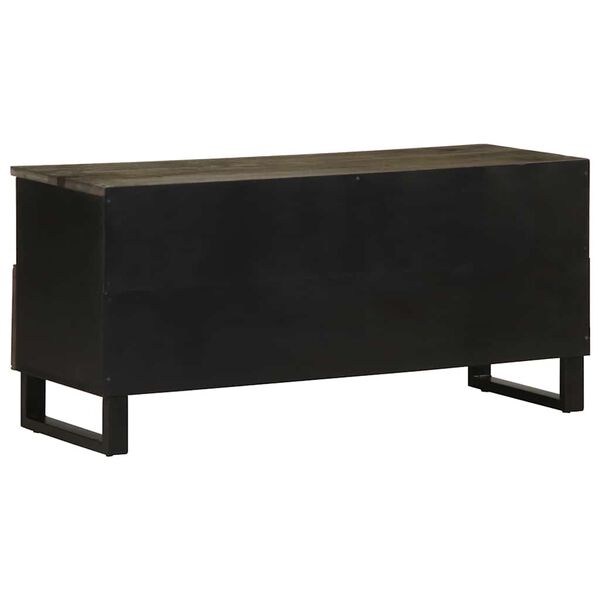 vidaXL Έπιπλο Τηλεόρασης Μαύρο 100 x 33 x 46 εκ. από Μασίφ Ξύλο Μάνγκο