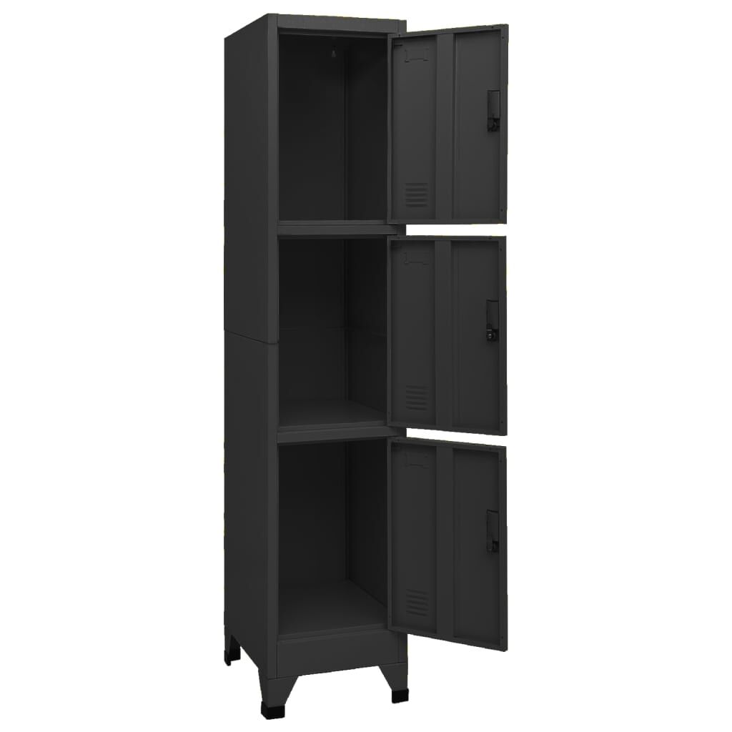 vidaXL Φοριαμός Μαύρος 38 x 45 x 180 εκ. Ατσάλινος